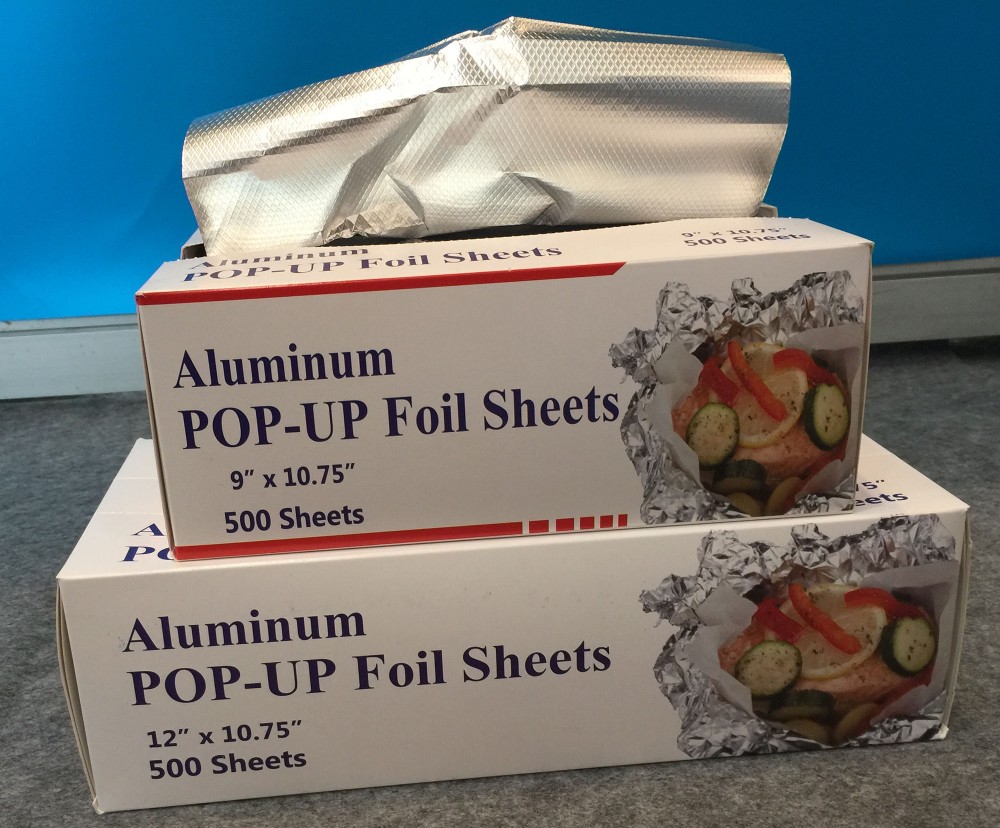 8 X 10.75 Pop-Up Aluminum Foil Wrap Sheets